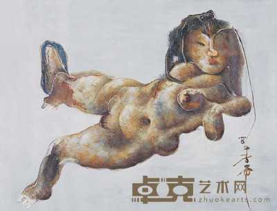 石虎 人物 74×98cm